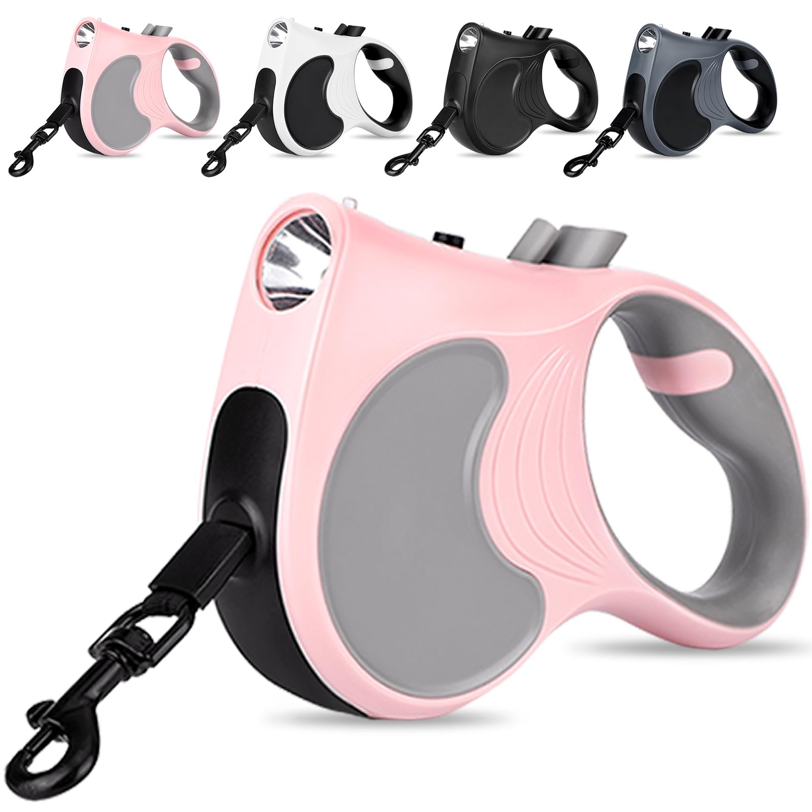 BrightPath LED Dog Leash 16ft - Pink
