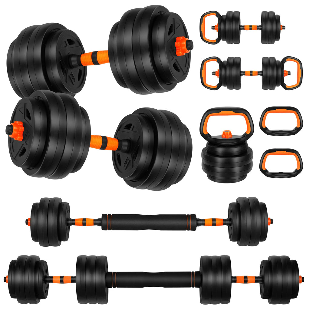 FLEXTECH Multi-Function Fitness Set - Dumbbells, Barbell, Kettlebells, Push-Up Handles