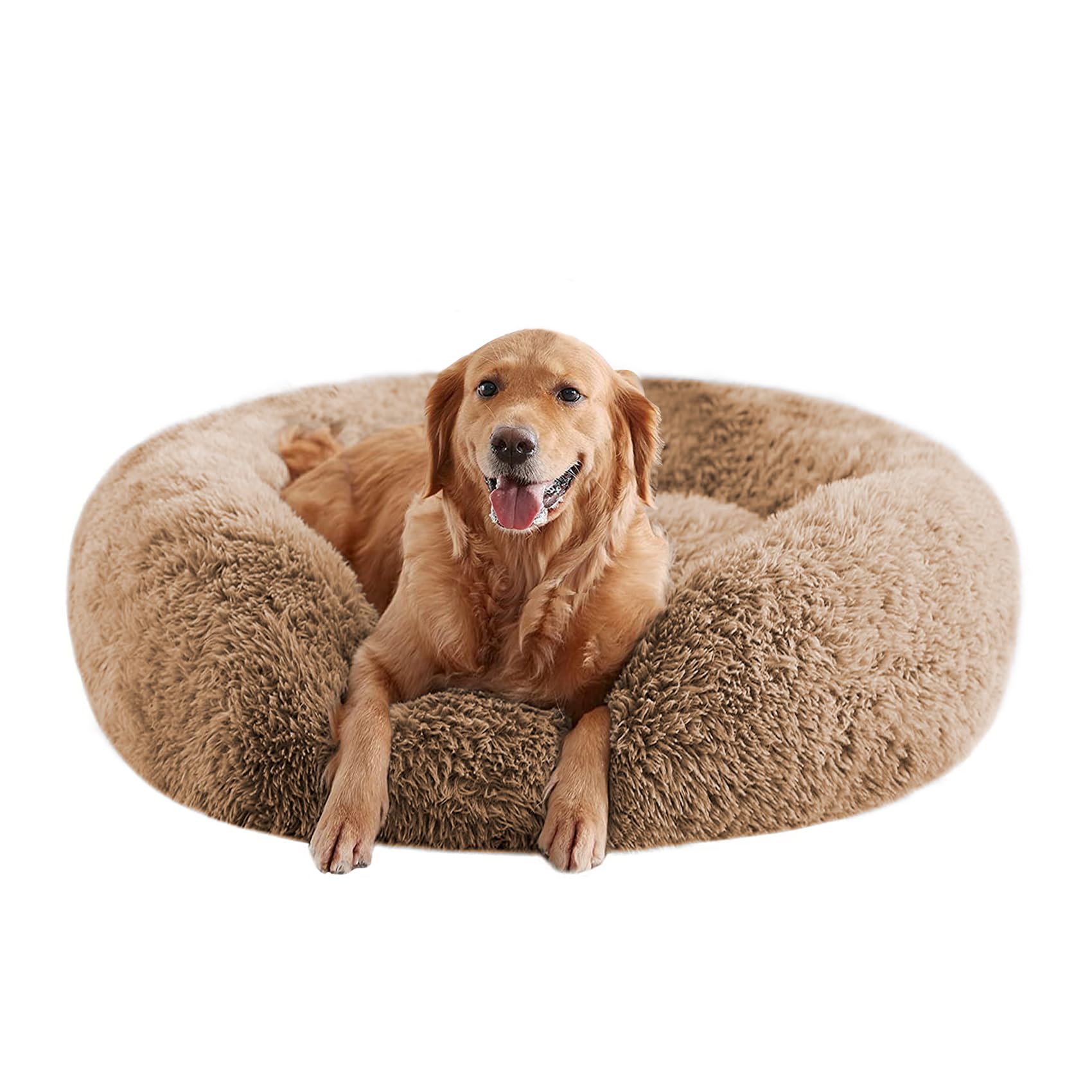 CozyNest Luxe Faux Fur Dog Bed for Large Dogs