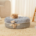Jiupety Plush Donut Cat & Puppy Bed – Anti-Slip, Gray, 20" Round