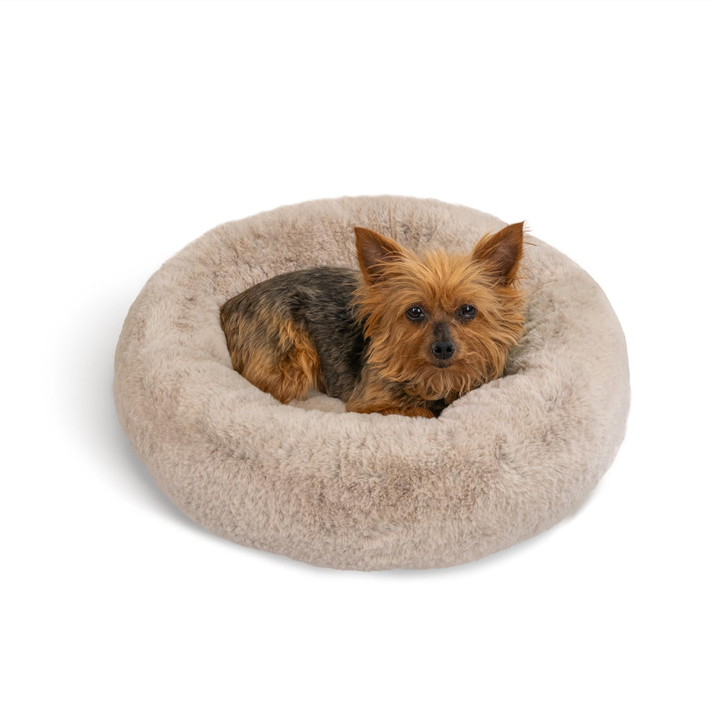SnuggleSoft Calming Donut Bed Extra Small 18" - Brown