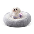 Cozy Calm Plush Pet Bed 24” Grey